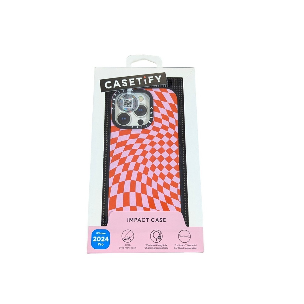 Aa8O CASETiFY Impact Case w/Magsafe for iPhone 16 PRO‎ Strawberry Checkers